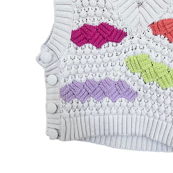 Zara ecru knit colorblock oversized vest size Small - Picture 4 of 9